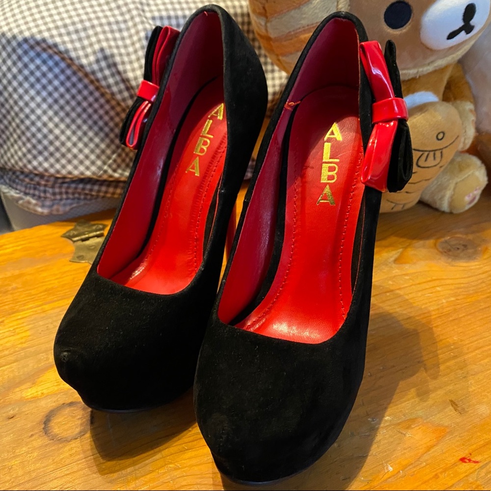Red and black heels NWT